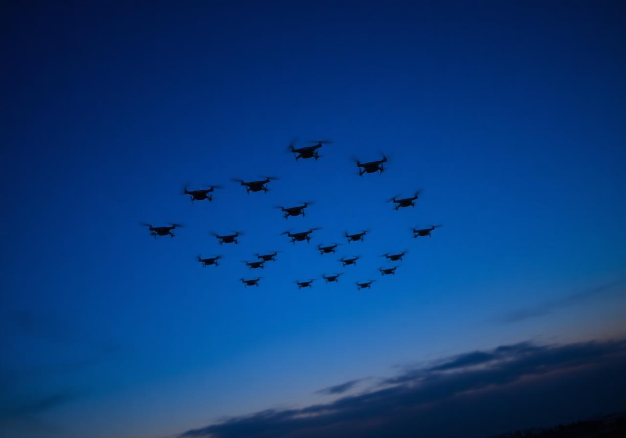 Drone swarm in formation