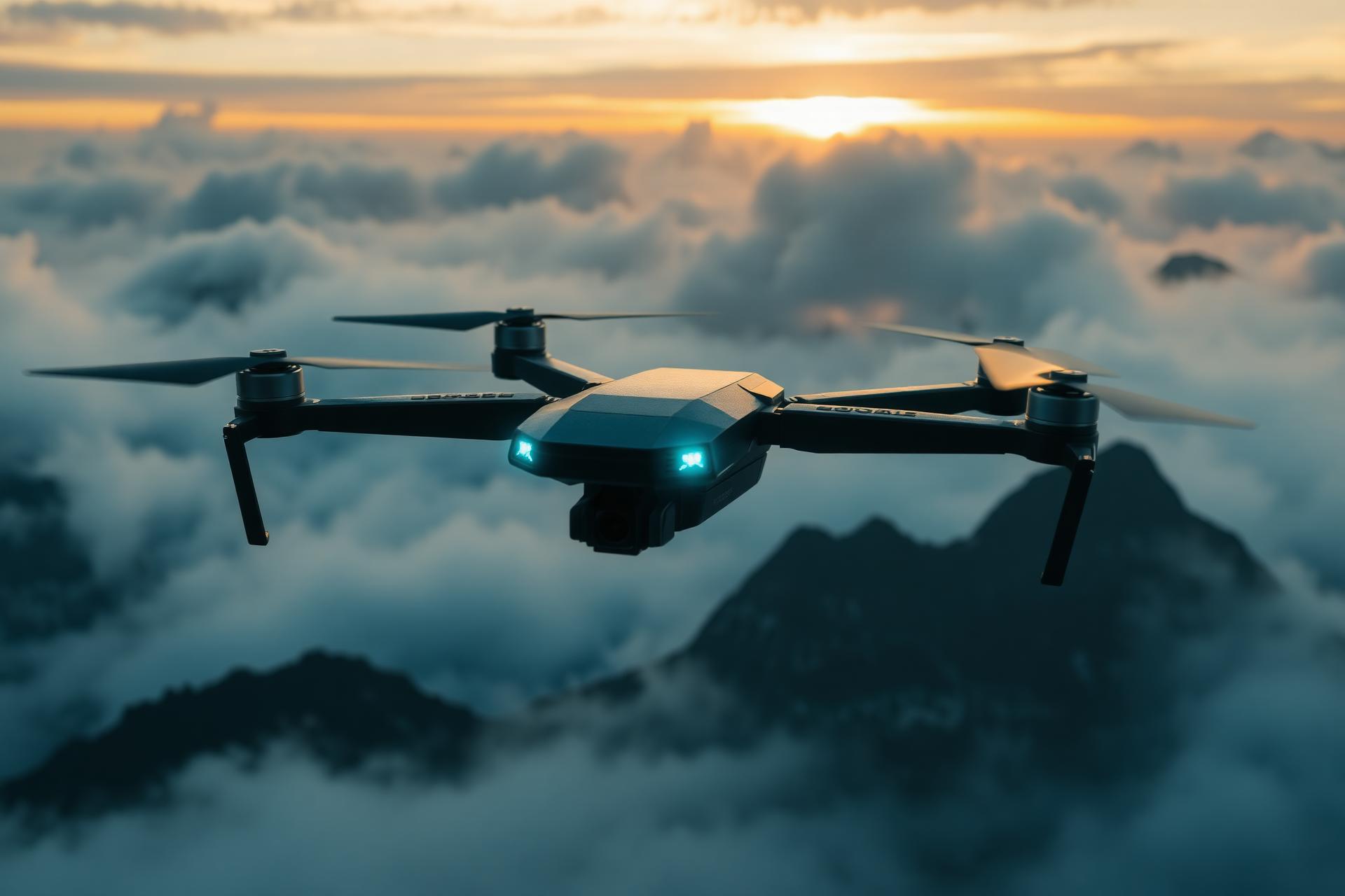 Winged Victory autonomous drone above the clouds